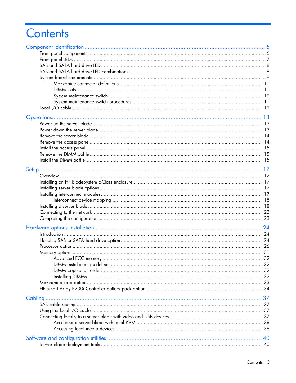 HP ProLiant BL685c Server-Blade User Manual | Page 3 / 93