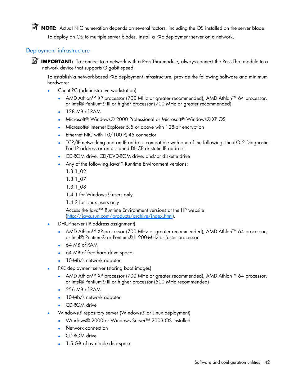 Deployment infrastructure | HP ProLiant BL685c Server-Blade User Manual | Page 42 / 93