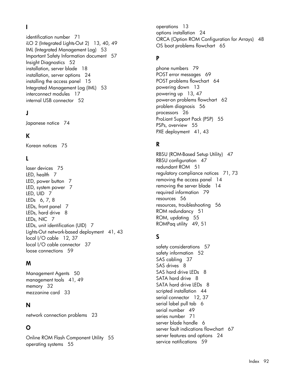 HP ProLiant BL685c Server-Blade User Manual | Page 92 / 93