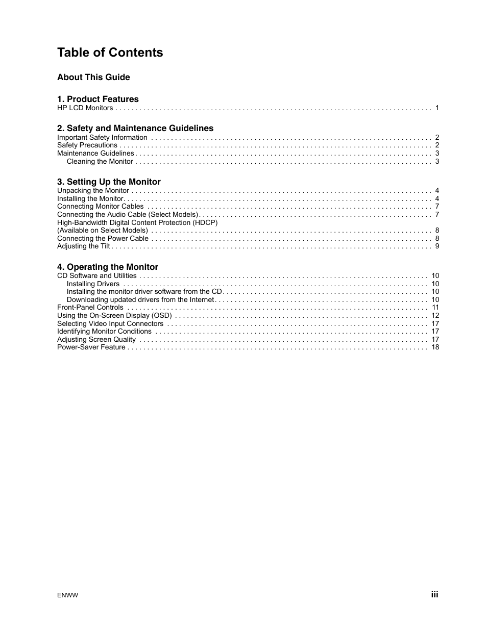 HP Compaq S1922 18.5-inch Widescreen LCD Monitor User Manual | Page 5 / 37