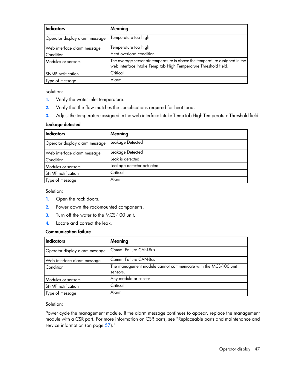 HP Modular Cooling System User Manual | Page 47 / 73