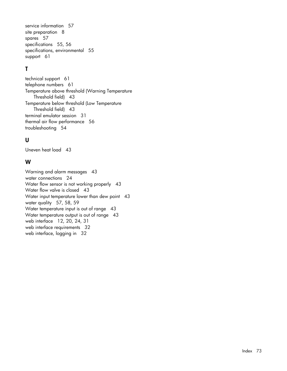 HP Modular Cooling System User Manual | Page 73 / 73