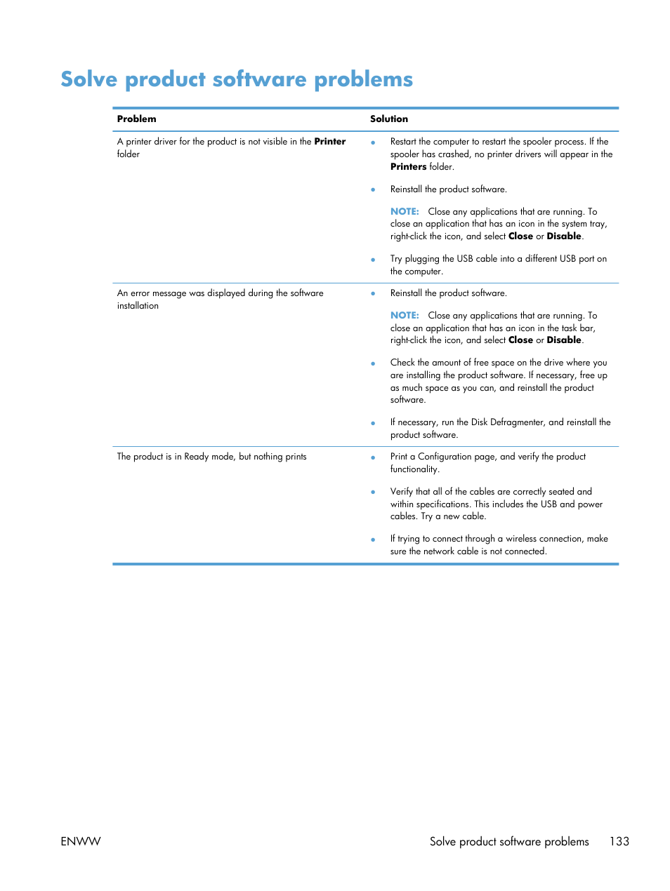 Solve product software problems | HP LaserJet Pro CP1025nw Color Printer User Manual | Page 145 / 186