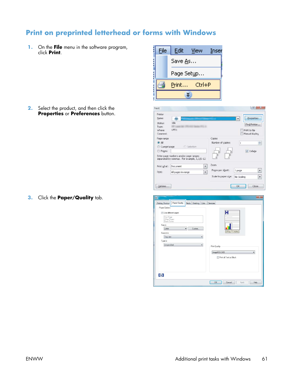 HP LaserJet Pro CP1025nw Color Printer User Manual | Page 73 / 186