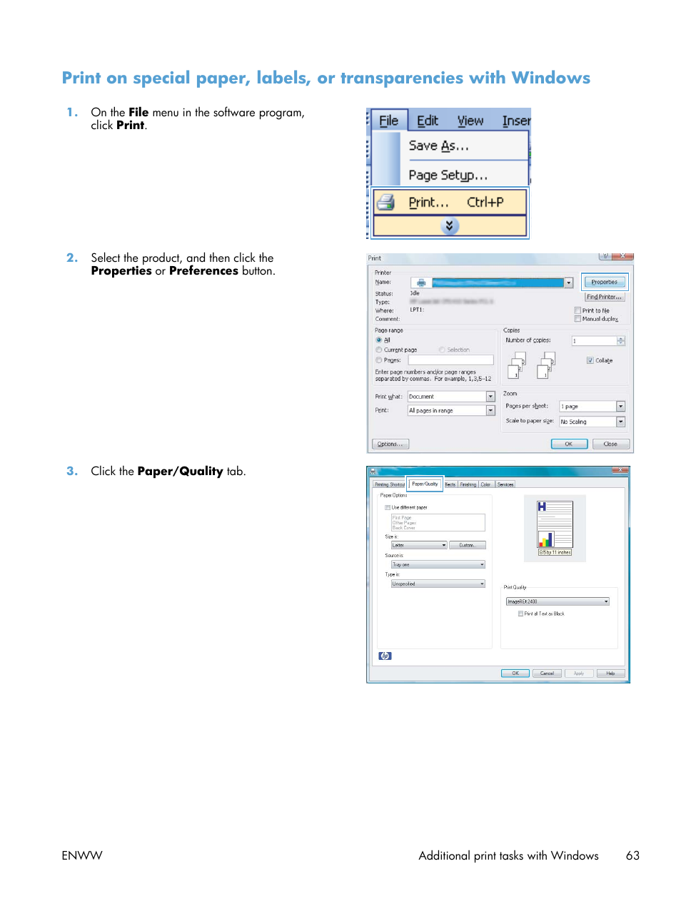 HP LaserJet Pro CP1025nw Color Printer User Manual | Page 75 / 186