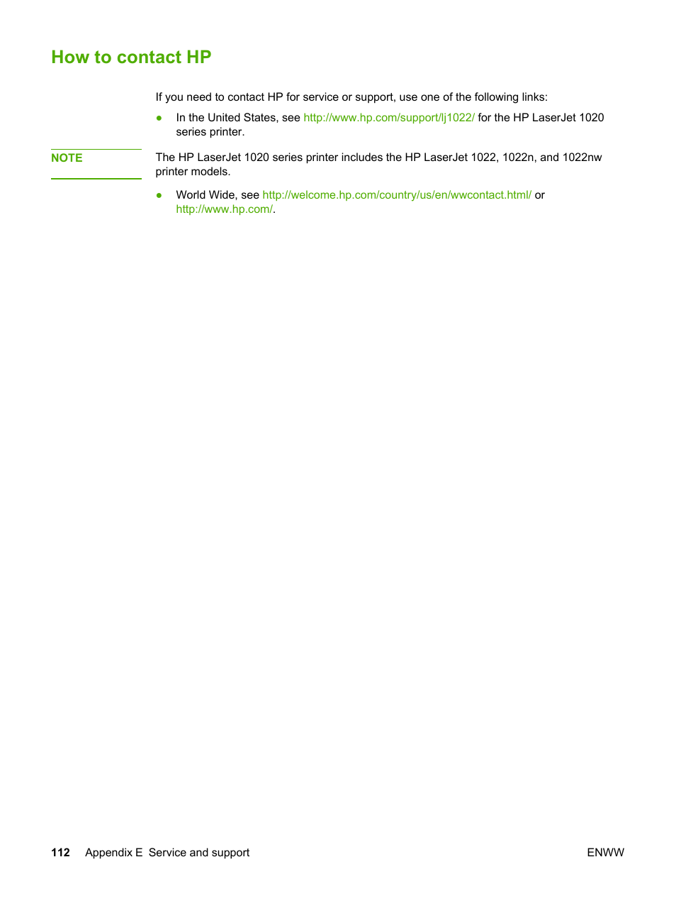 How to contact hp | HP LaserJet 1022n Printer User Manual | Page 120 / 126