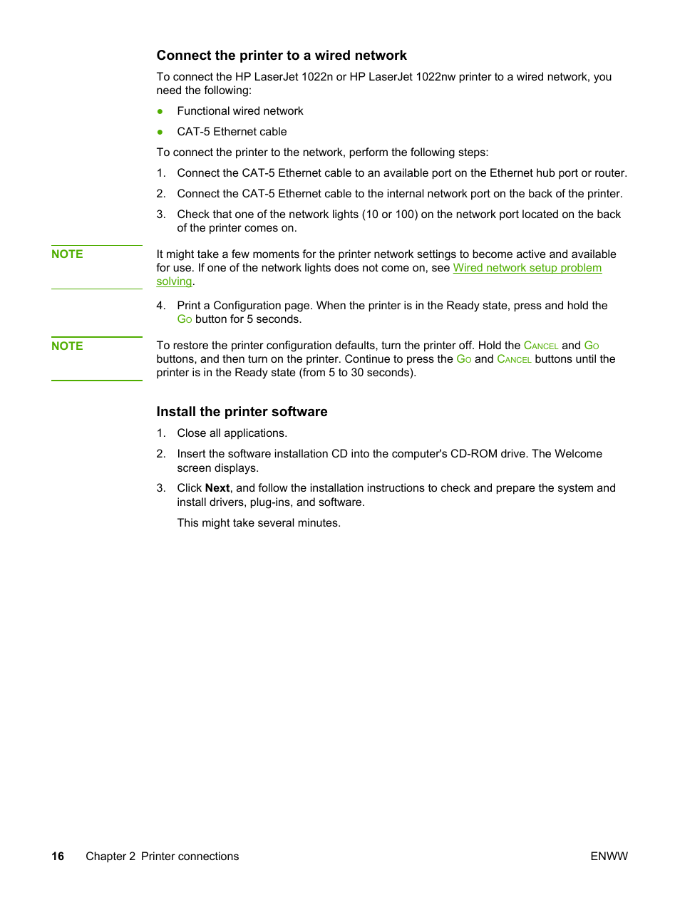 HP LaserJet 1022n Printer User Manual | Page 24 / 126