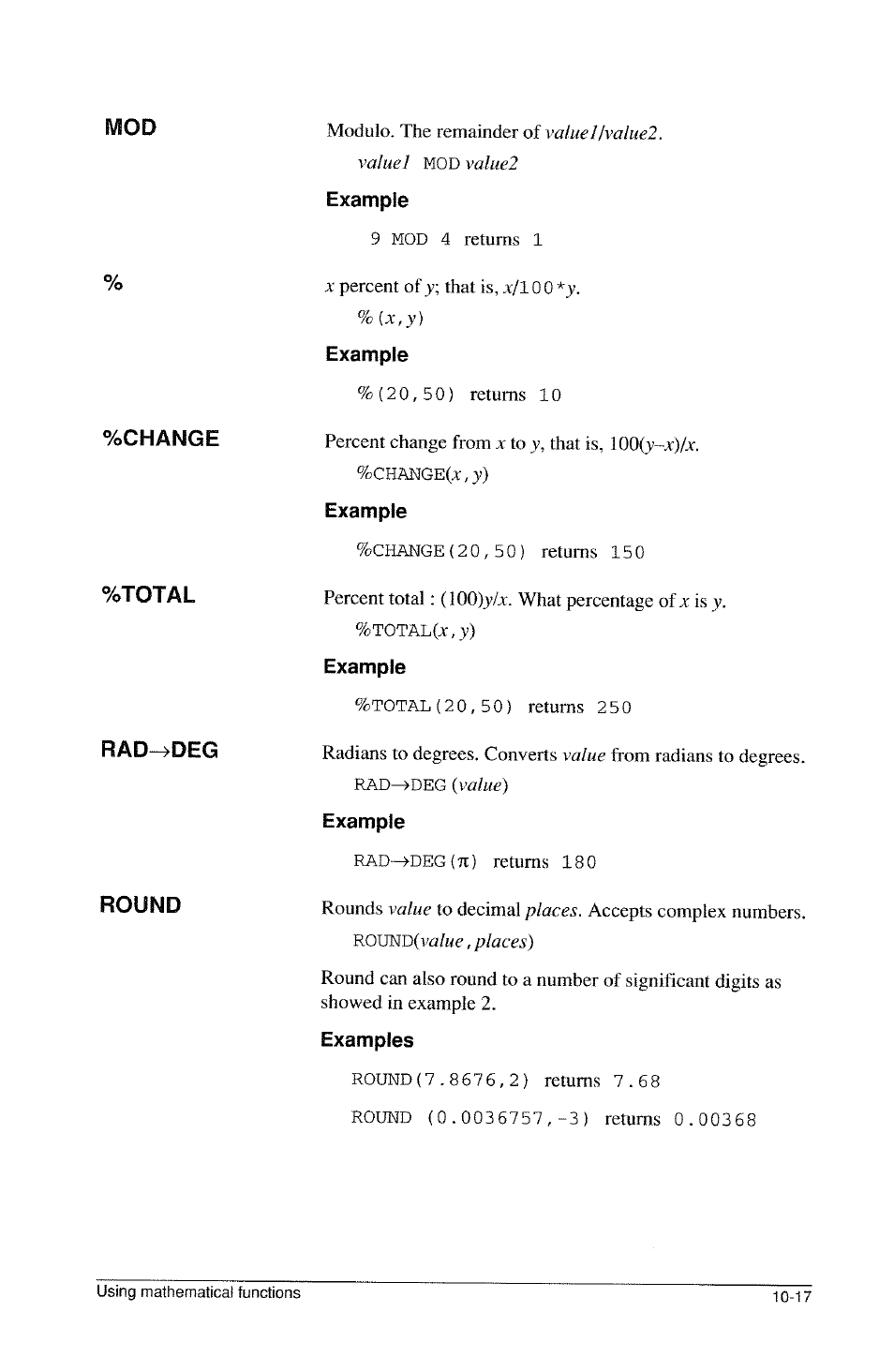 Example, Examples | HP 39g Graphing Calculator User Manual | Page 155 / 292