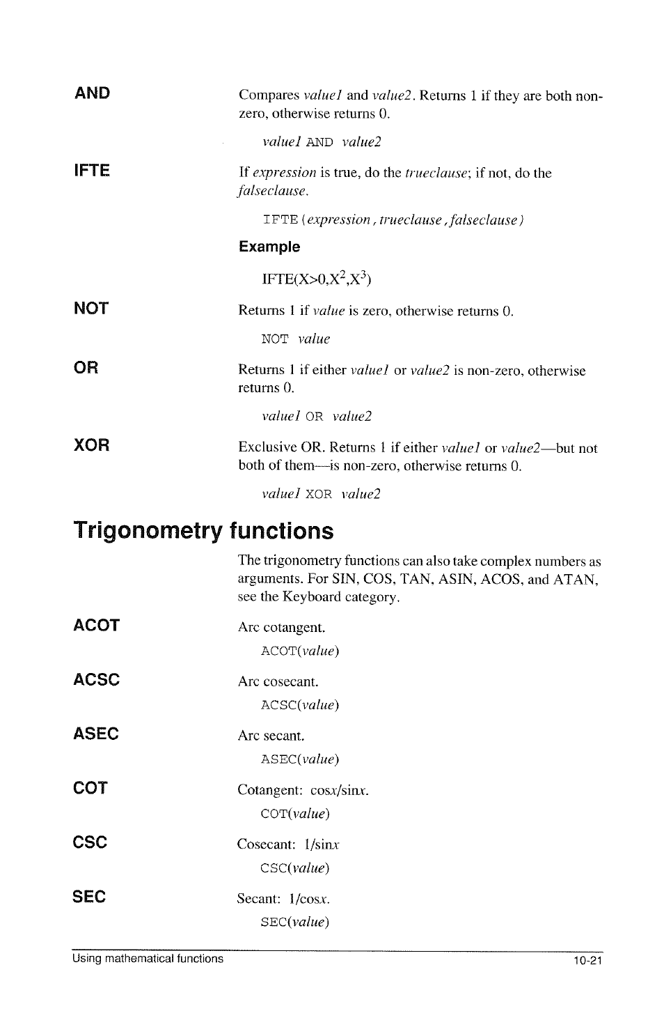 Trigonometry functions | HP 39g Graphing Calculator User Manual | Page 159 / 292