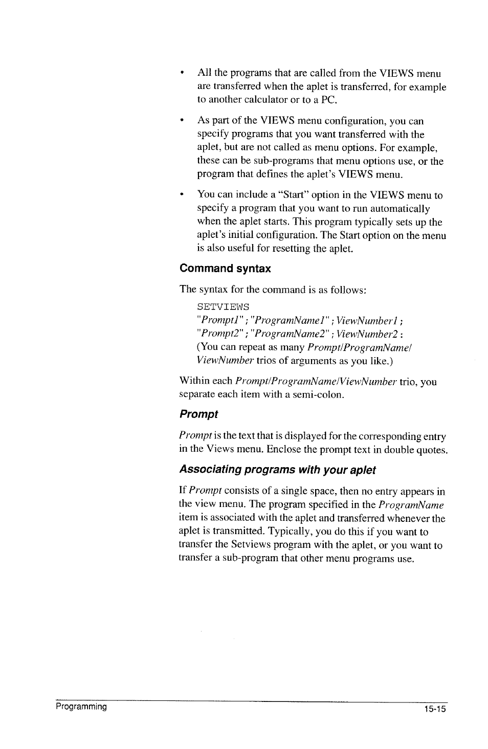 Command syntax | HP 39g Graphing Calculator User Manual | Page 223 / 292