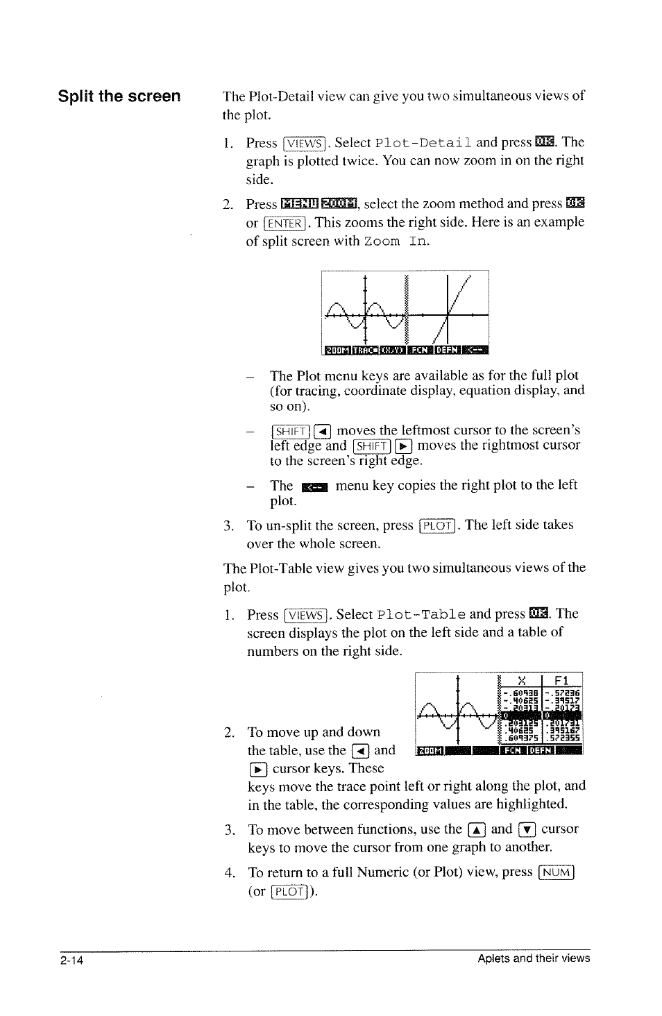 Split the screen | HP 39g Graphing Calculator User Manual | Page 56 / 292