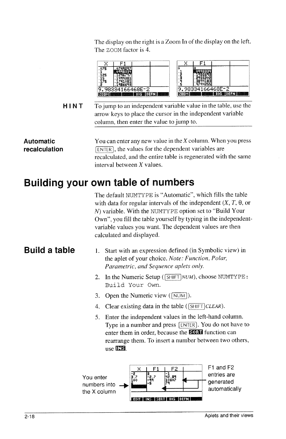 Baaabmilaiibibaeazli, Building your own table of numbers, Building your own table of numbers -19 | Build a table | HP 39g Graphing Calculator User Manual | Page 60 / 292