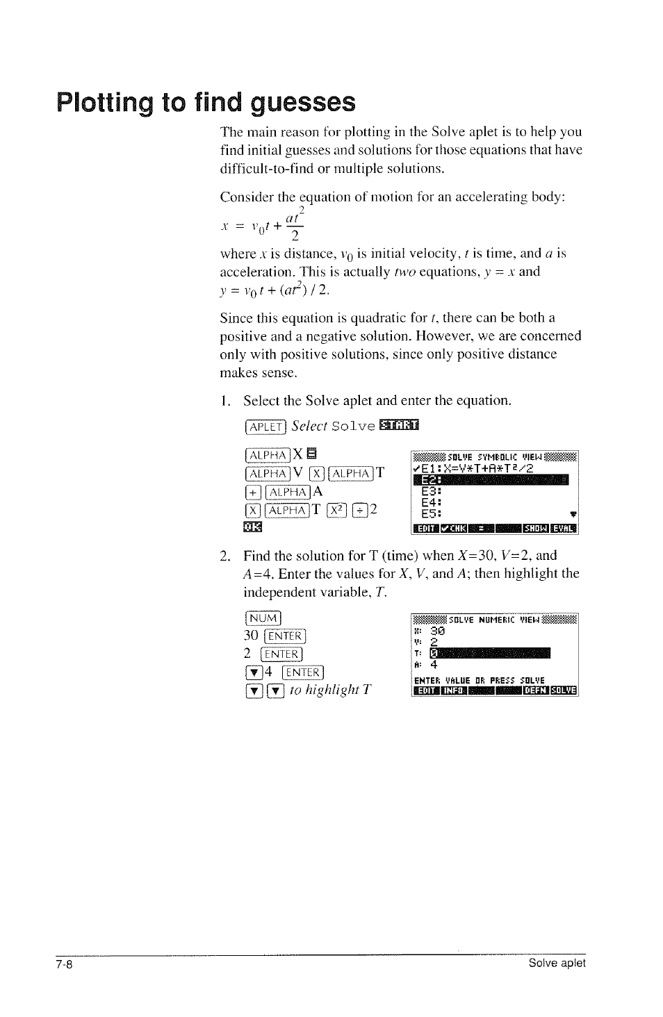 Plotting to find guesses, Plotting to find guesses -8, Heu i | HP 39g Graphing Calculator User Manual | Page 92 / 292