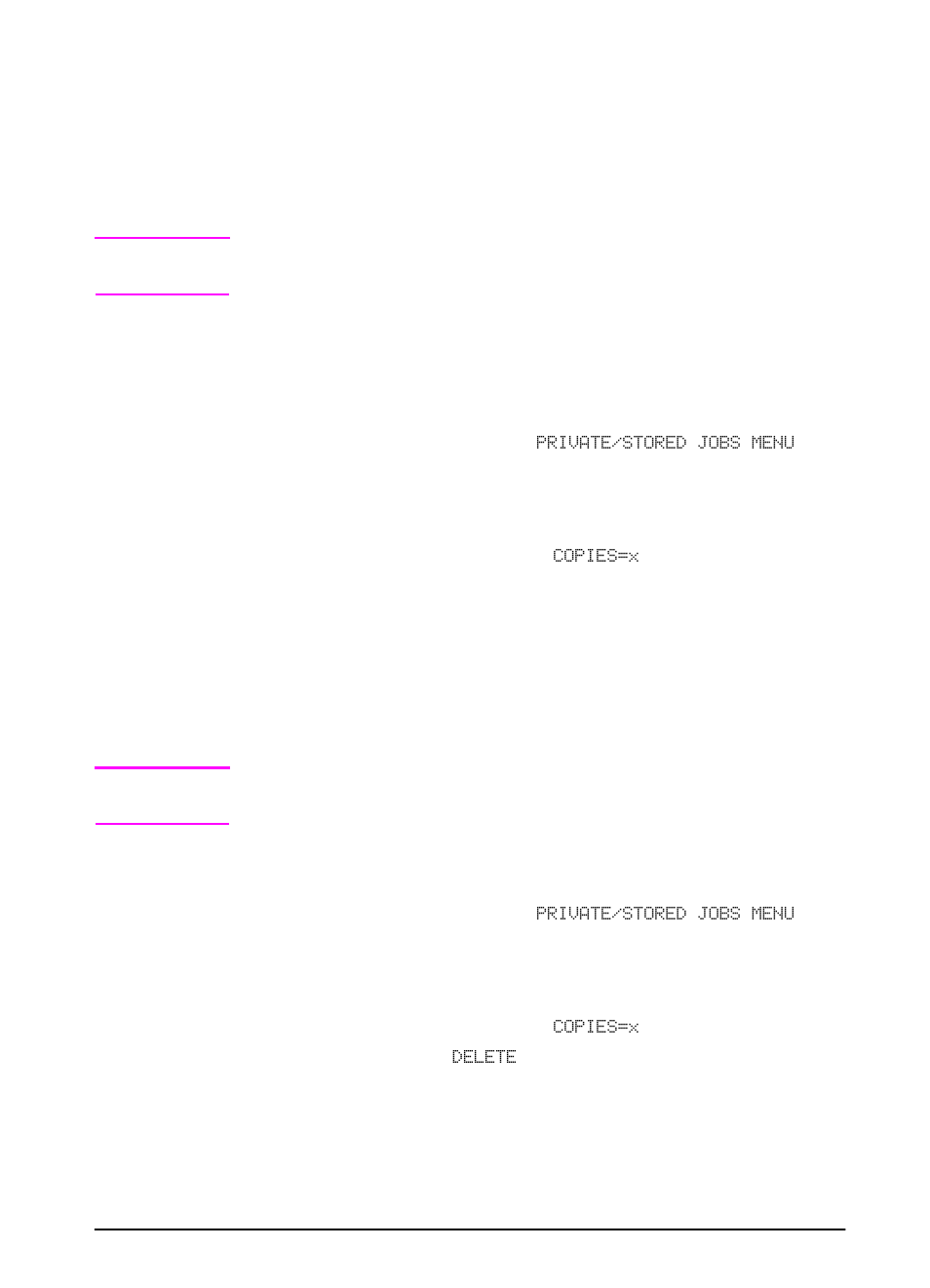 Proofing and holding a job, Printing the remaining copies of a held job, Deleting a held job | HP LaserJet 5100 Printer series User Manual | Page 53 / 150