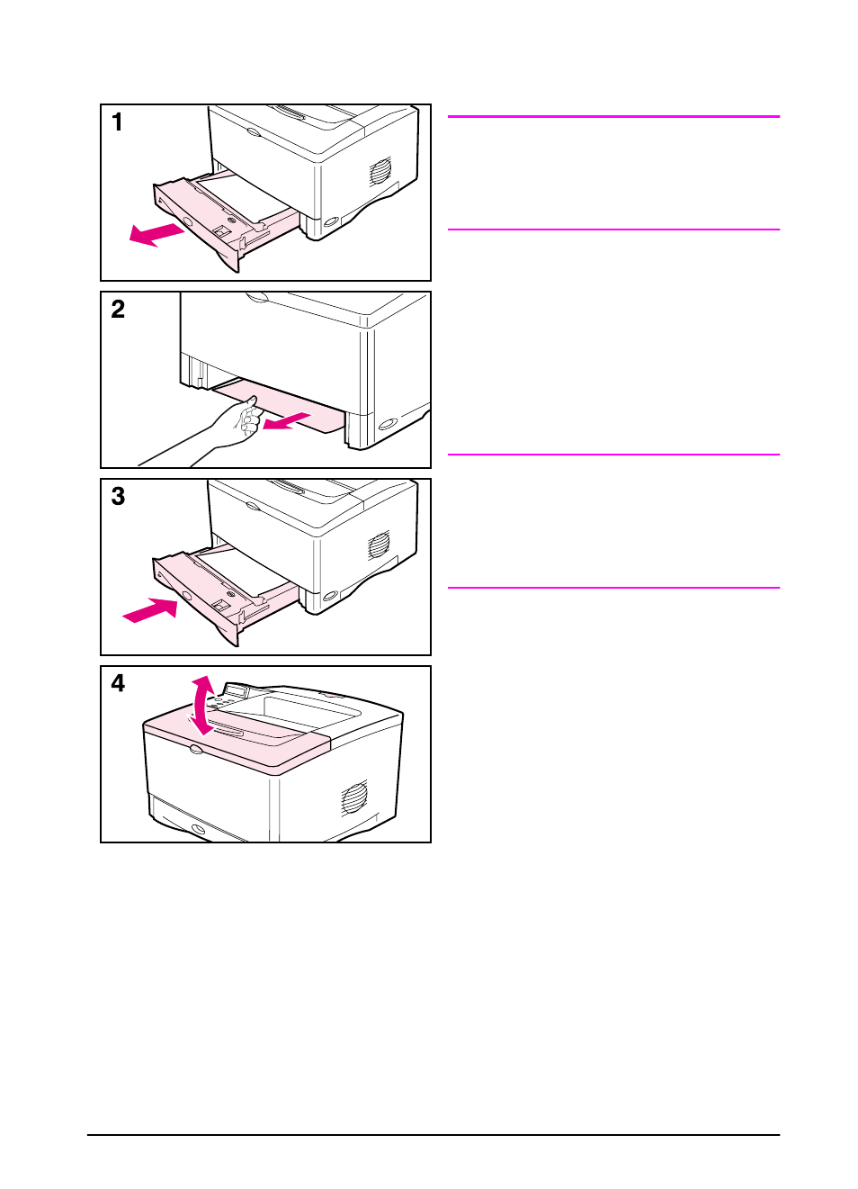 Clearing jams from the input tray areas | HP LaserJet 5100 Printer series User Manual | Page 67 / 150