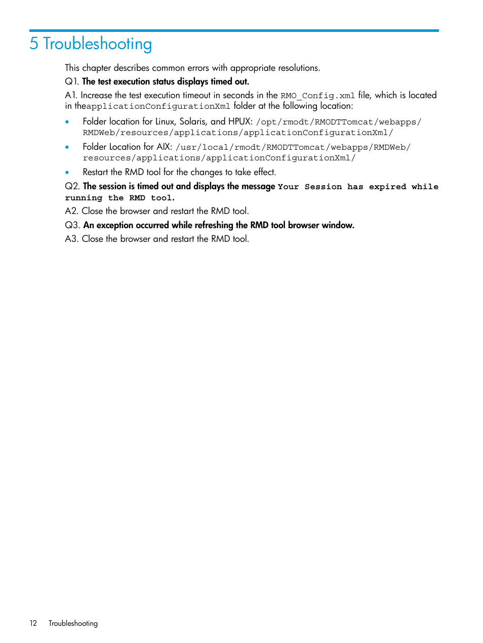 5 troubleshooting | HP 3PAR Recovery Manager Software for Oracle Licenses User Manual | Page 12 / 17