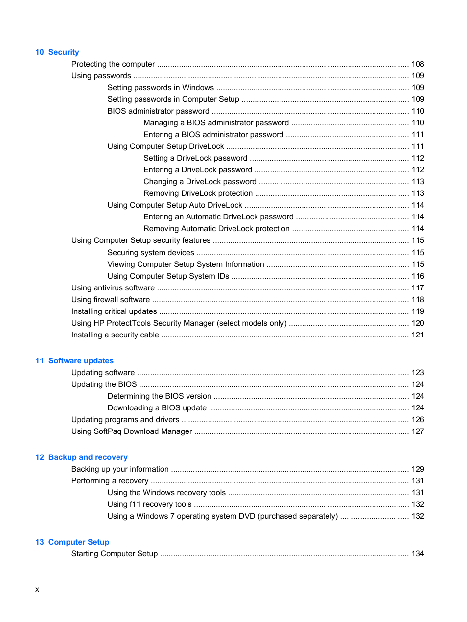 HP EliteBook 8440p User Manual | Page 10 / 169