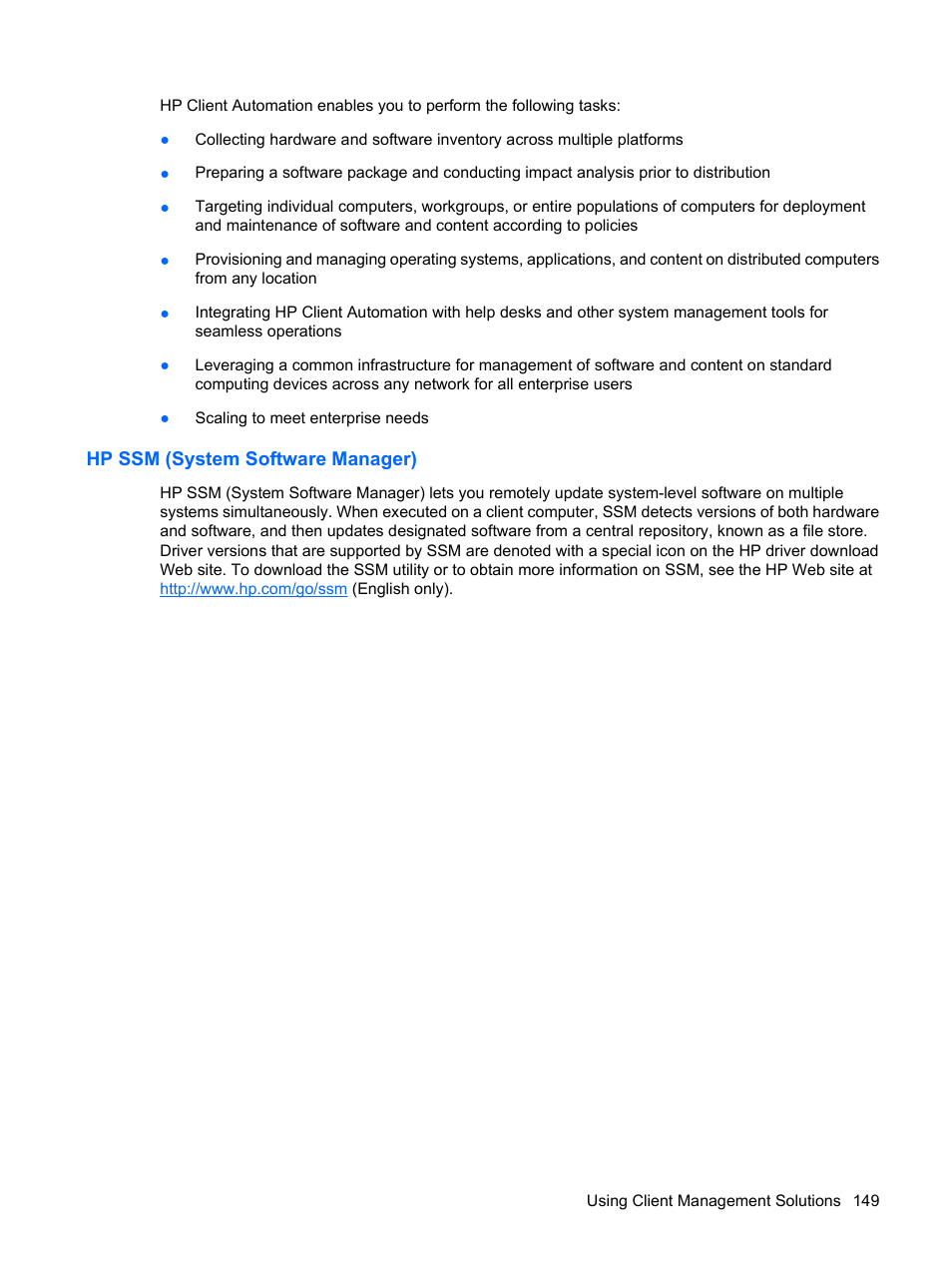 Hp ssm (system software manager) | HP EliteBook 8440p User Manual | Page 161 / 169