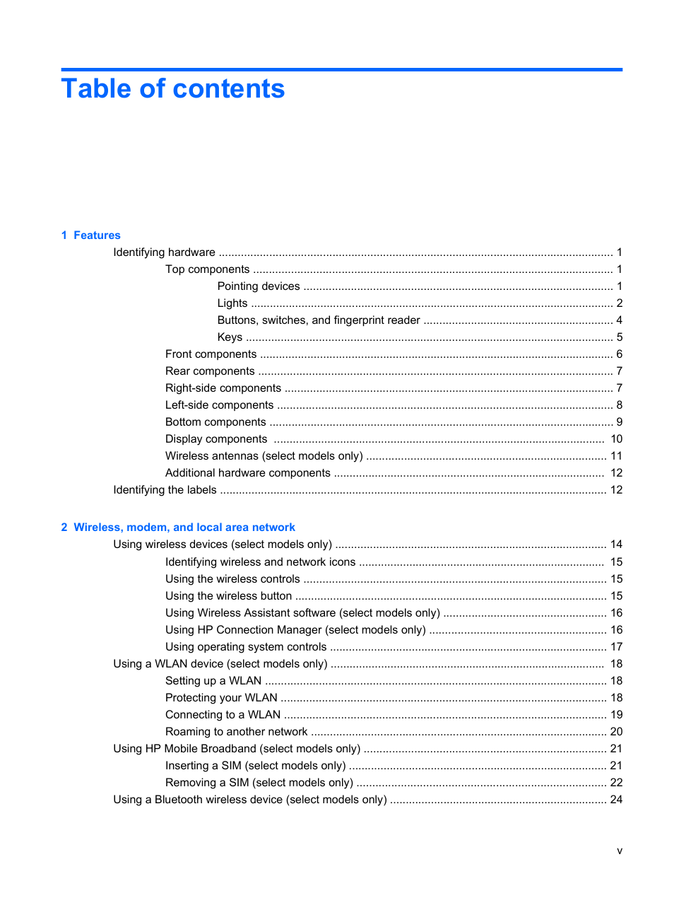 HP EliteBook 8440p User Manual | Page 5 / 169