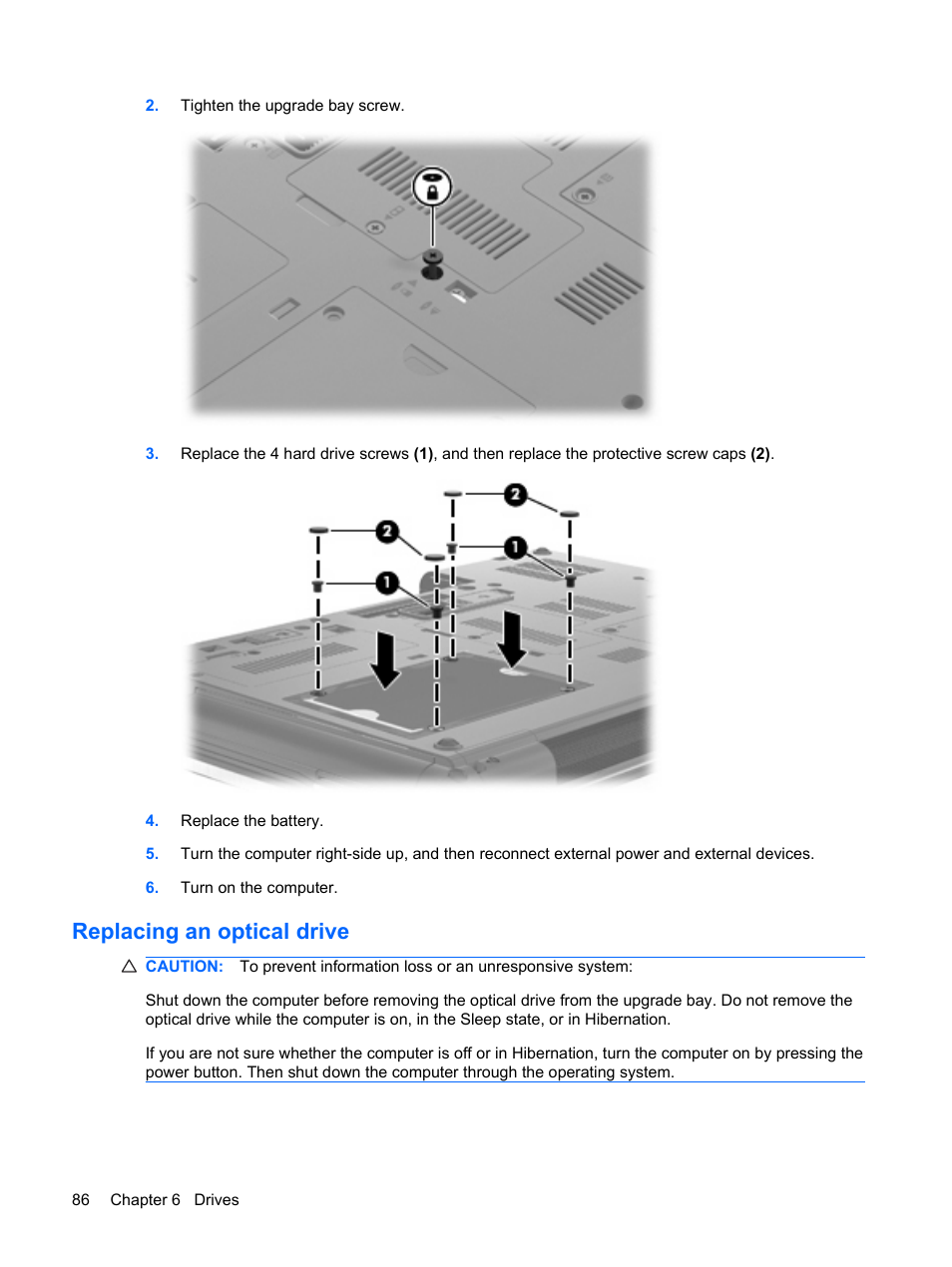 Replacing an optical drive | HP EliteBook 8440p User Manual | Page 98 / 169