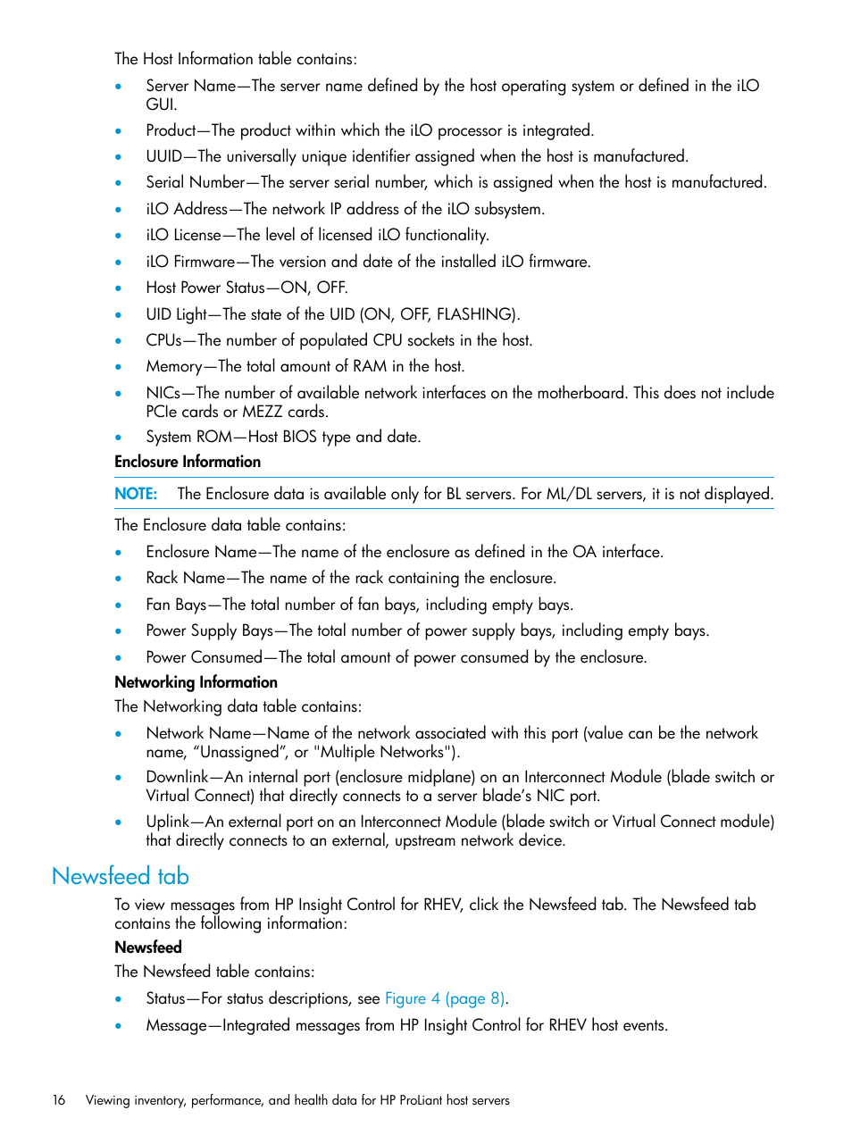 Newsfeed tab | HP OneView for Red Hat Enterprise Virtualization User Manual | Page 16 / 40