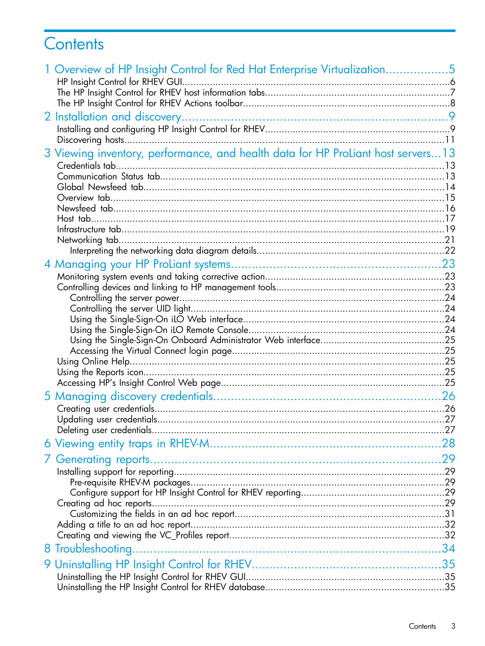 HP OneView for Red Hat Enterprise Virtualization User Manual | Page 3 / 40