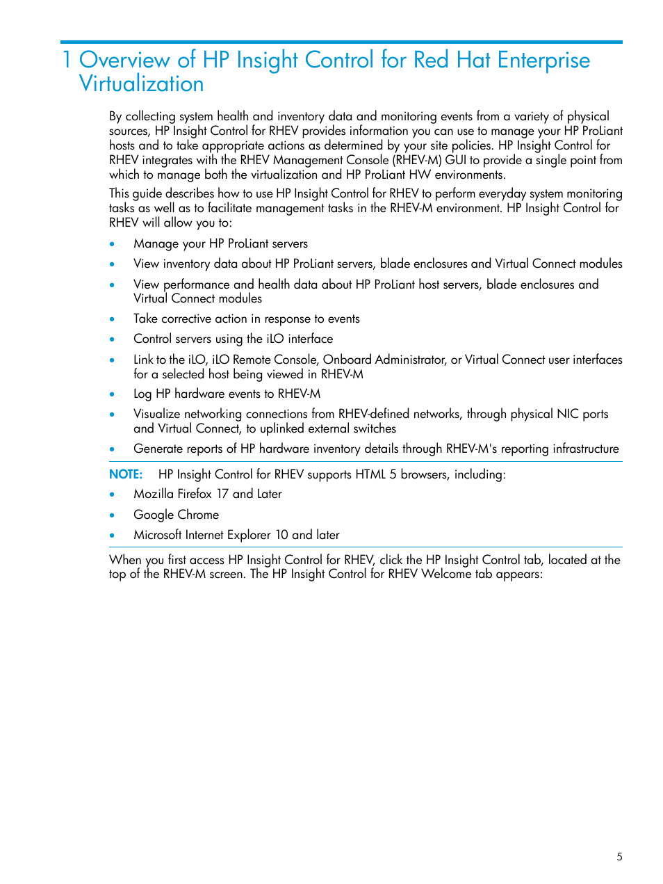 HP OneView for Red Hat Enterprise Virtualization User Manual | Page 5 / 40