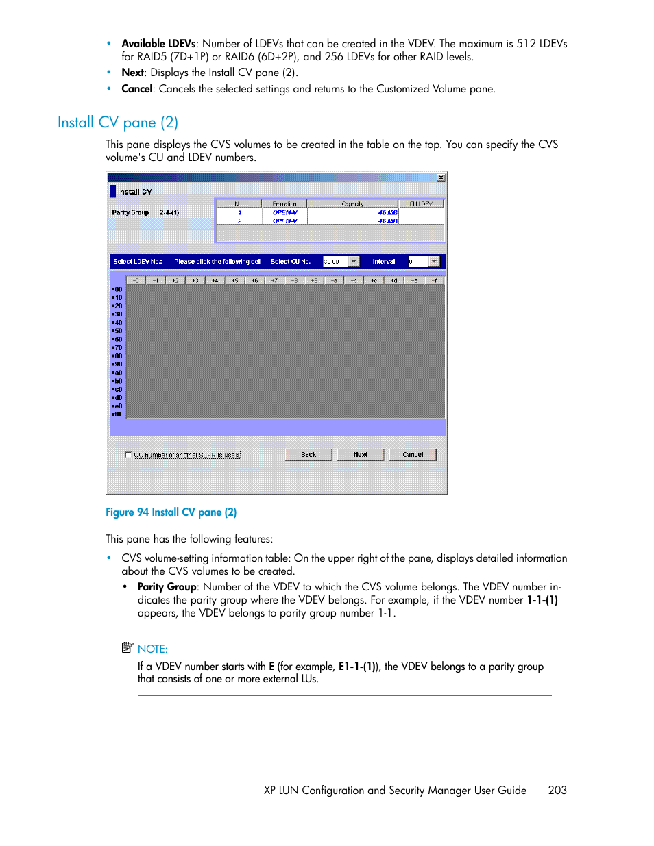 Install cv pane (2) | HP StorageWorks XP Remote Web Console Software User Manual | Page 203 / 250