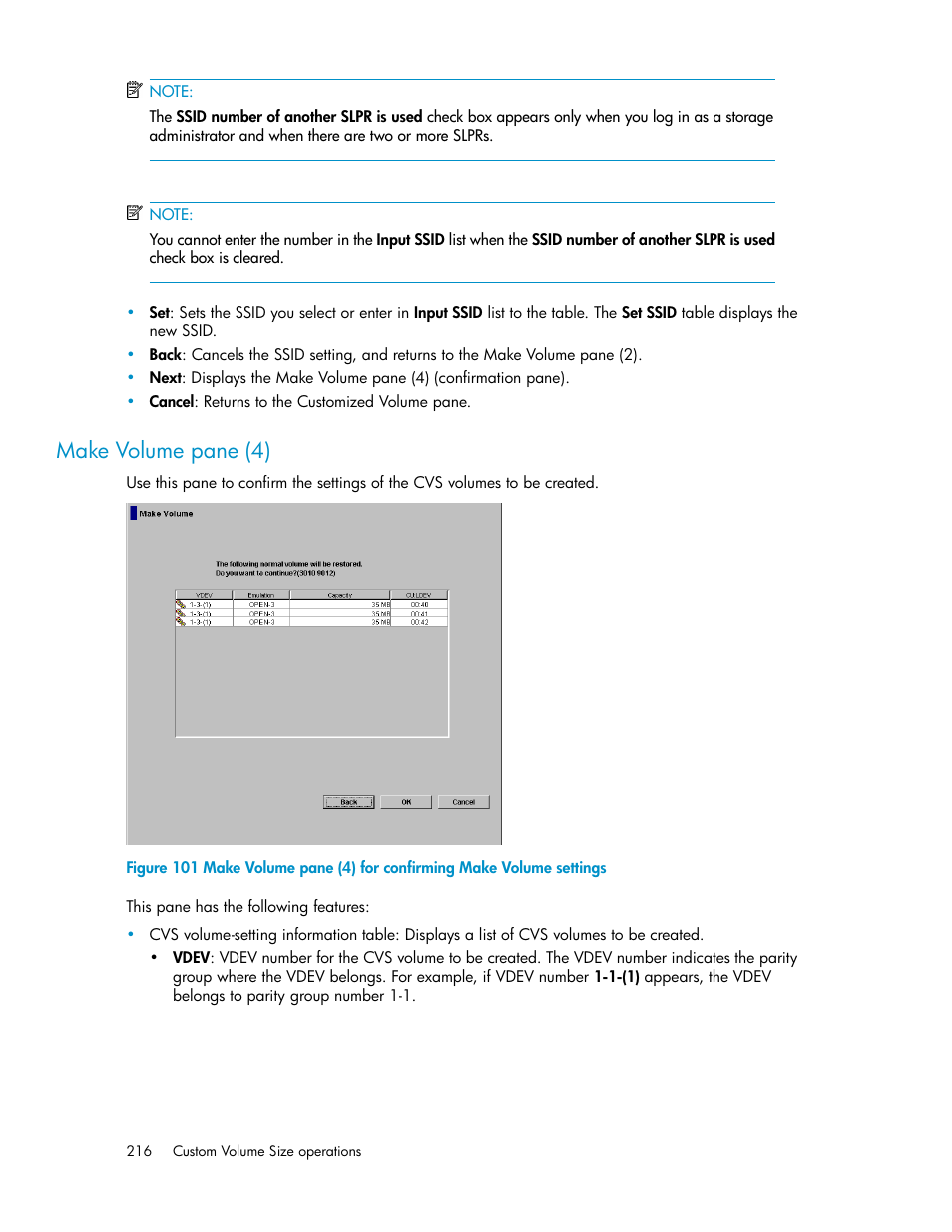 Make volume pane (4) | HP StorageWorks XP Remote Web Console Software User Manual | Page 216 / 250
