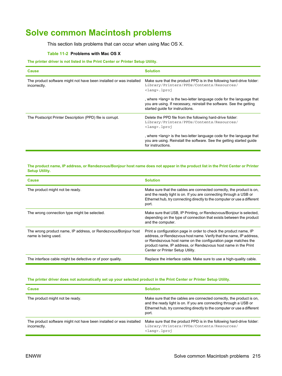 Solve common macintosh problems | HP Color LaserJet CP3520 Printer Series User Manual | Page 227 / 264