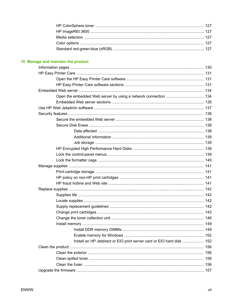 HP Color LaserJet CP3520 Printer Series User Manual | Page 9 / 264