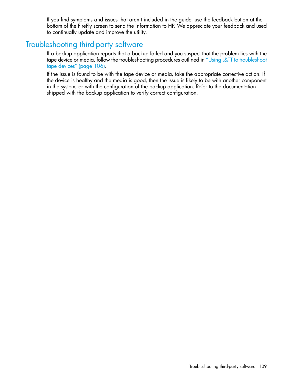 Troubleshooting third-party software | HP StoreEver TapeAssure Software User Manual | Page 109 / 115
