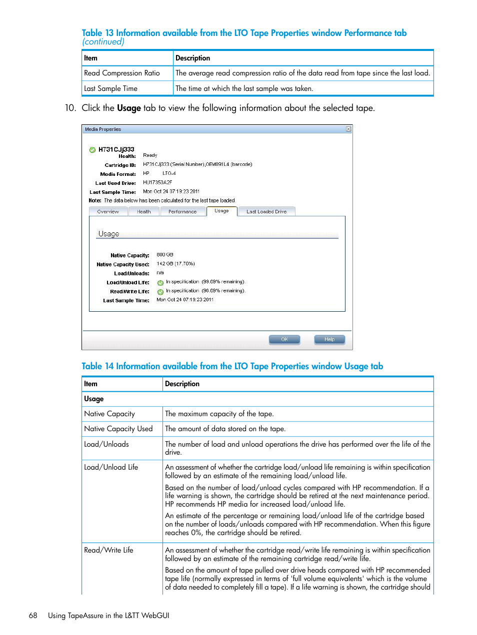 HP StoreEver TapeAssure Software User Manual | Page 68 / 115