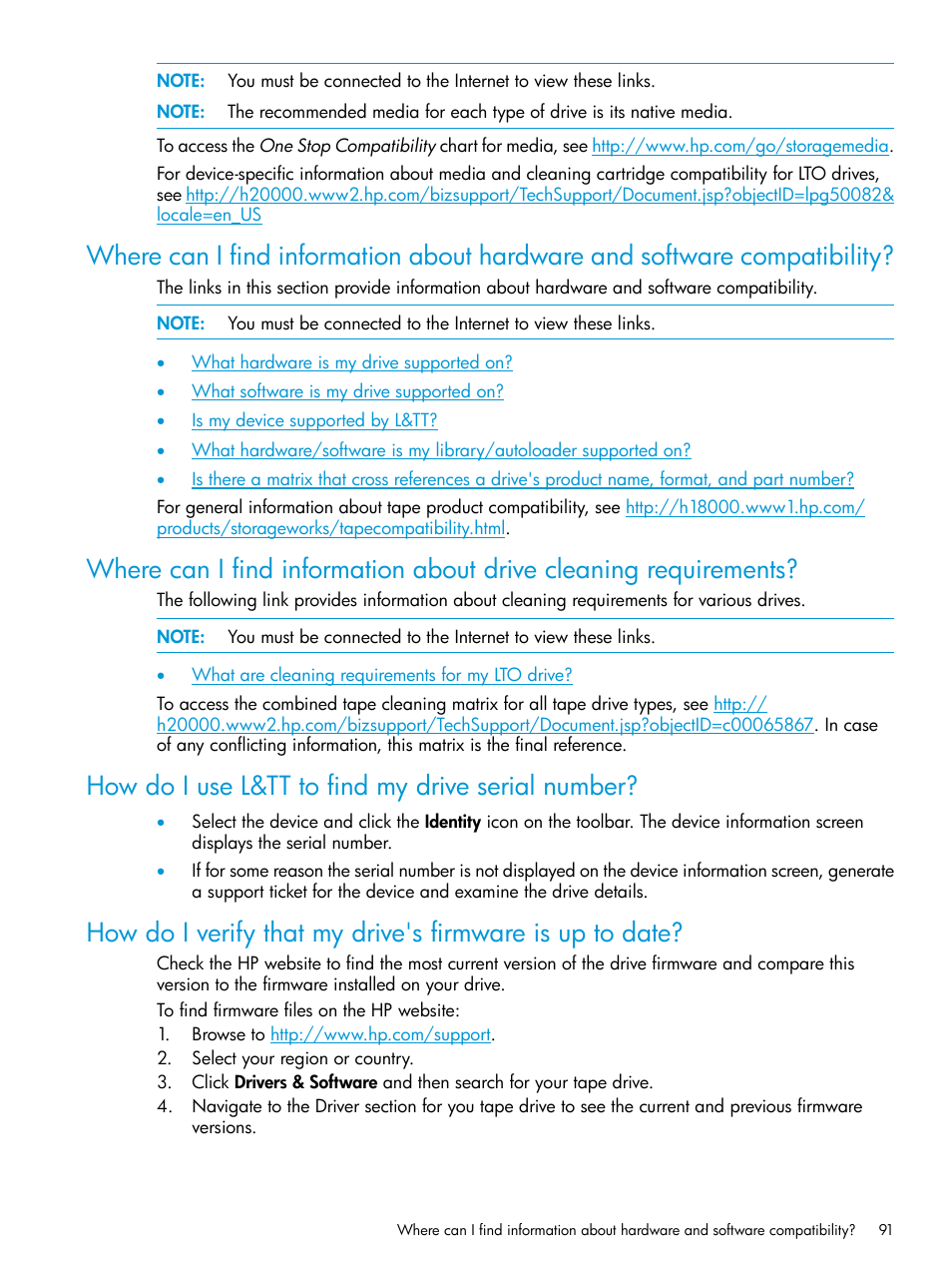 How do i use l&tt to find my drive serial number | HP StoreEver TapeAssure Software User Manual | Page 91 / 115