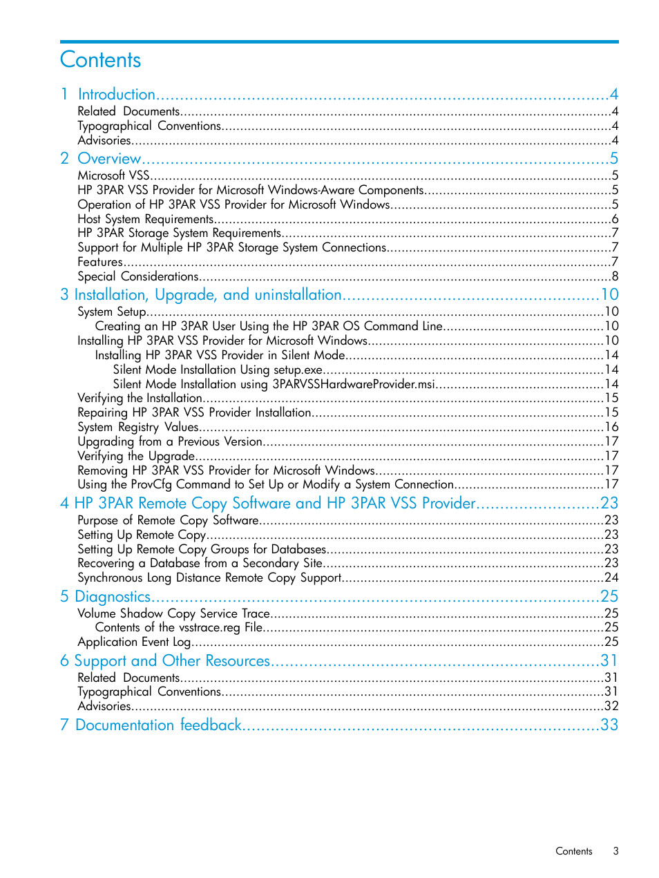 HP 3PAR VSS Provider Software User Manual | Page 3 / 33