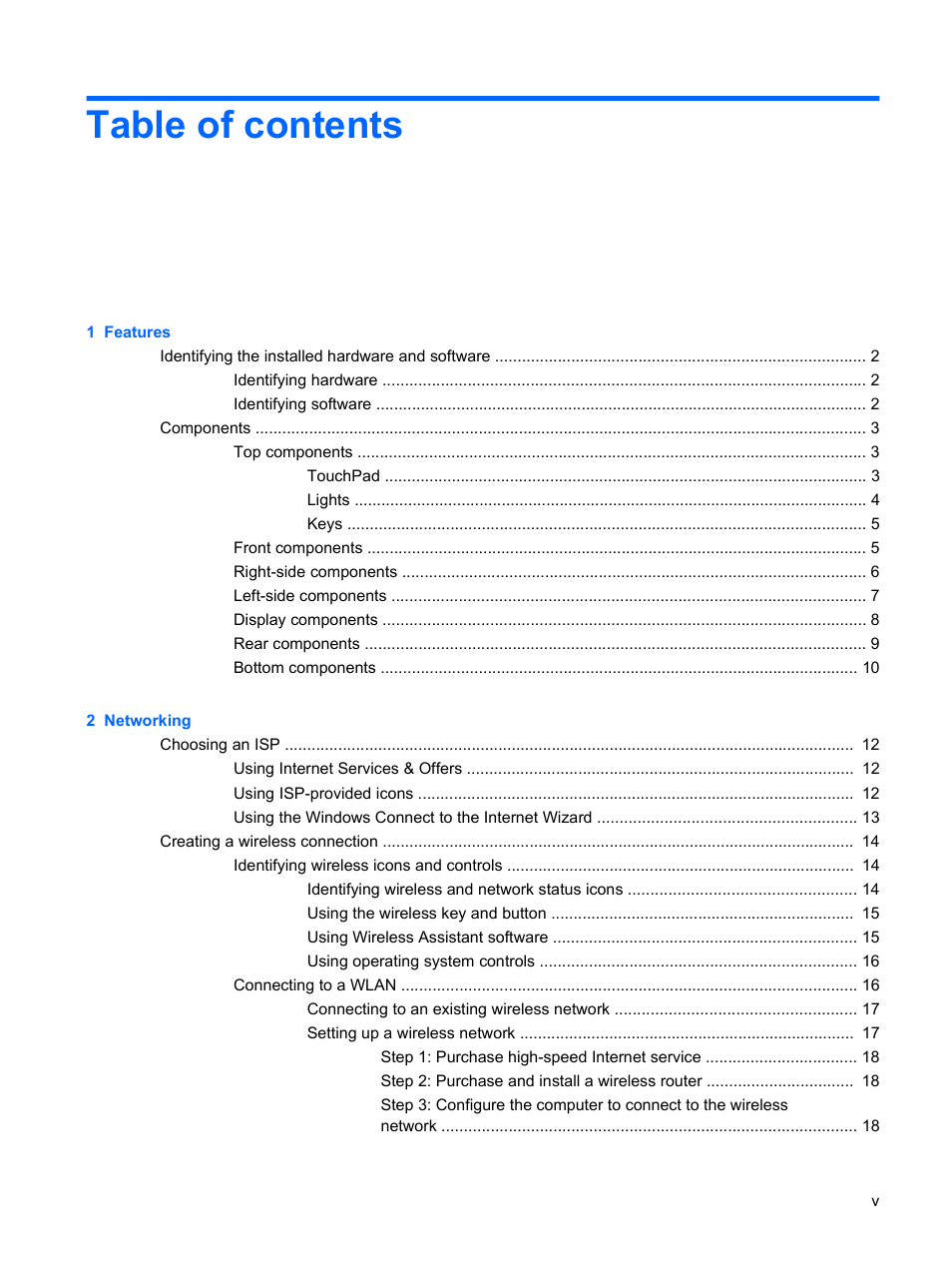 HP TouchSmart tm2-1010ee Notebook PC User Manual | Page 5 / 129