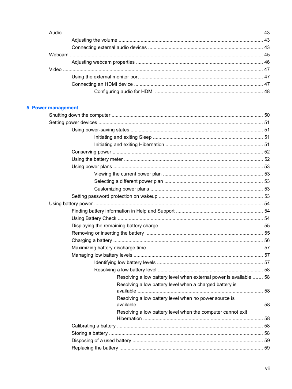 HP TouchSmart tm2-1010ee Notebook PC User Manual | Page 7 / 129