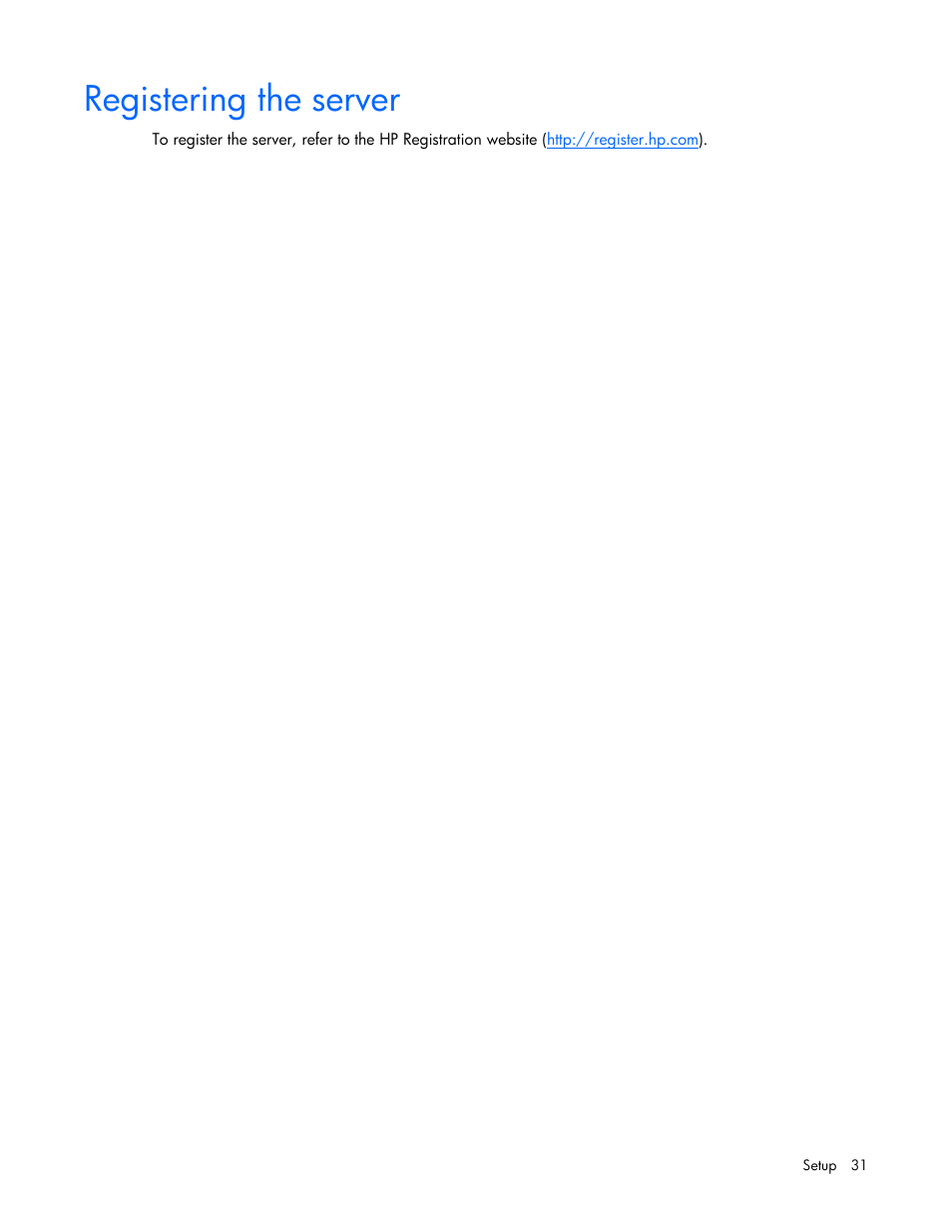 Registering the server | HP ProLiant DL365 G5 Server User Manual | Page 31 / 118
