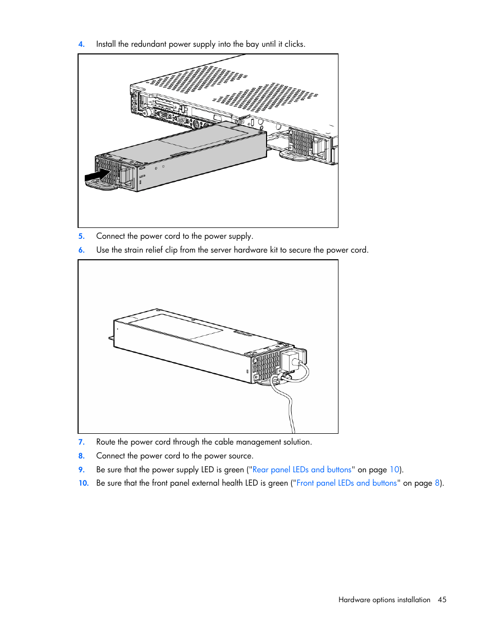 HP ProLiant DL365 G5 Server User Manual | Page 45 / 118