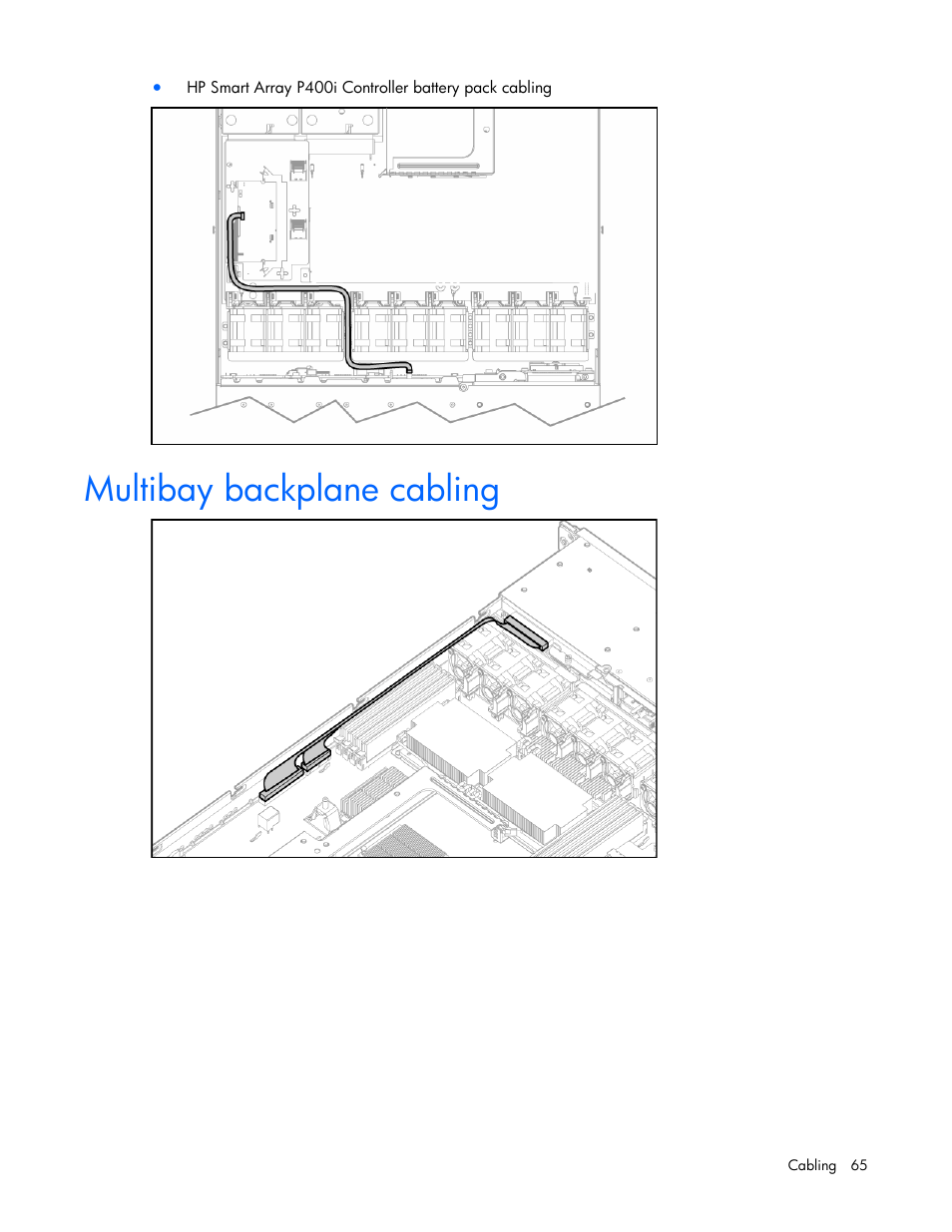 Multibay backplane cabling | HP ProLiant DL365 G5 Server User Manual | Page 65 / 118