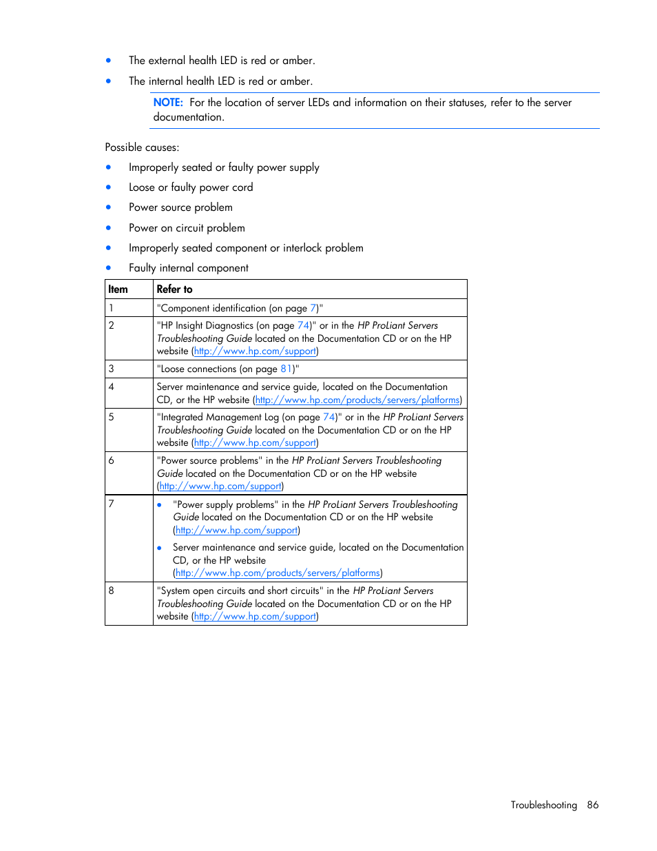 HP ProLiant DL365 G5 Server User Manual | Page 86 / 118