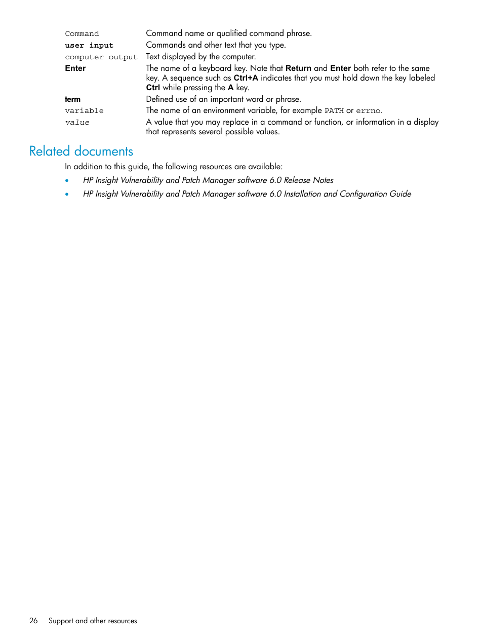 Related documents | HP Insight Vulnerability and Patch Manager Software User Manual | Page 26 / 27