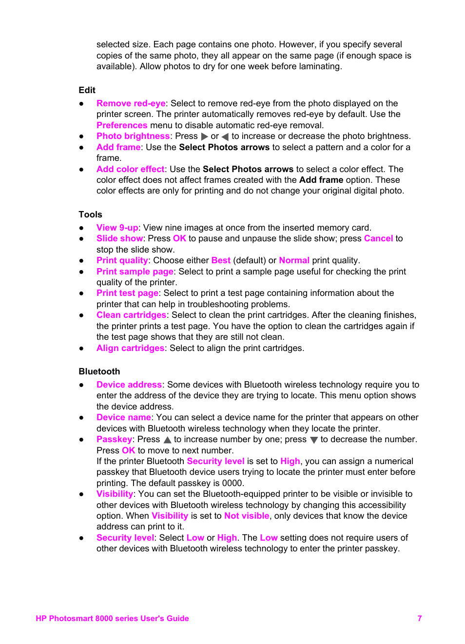 HP Photosmart 8050xi Printer User Manual | Page 10 / 67