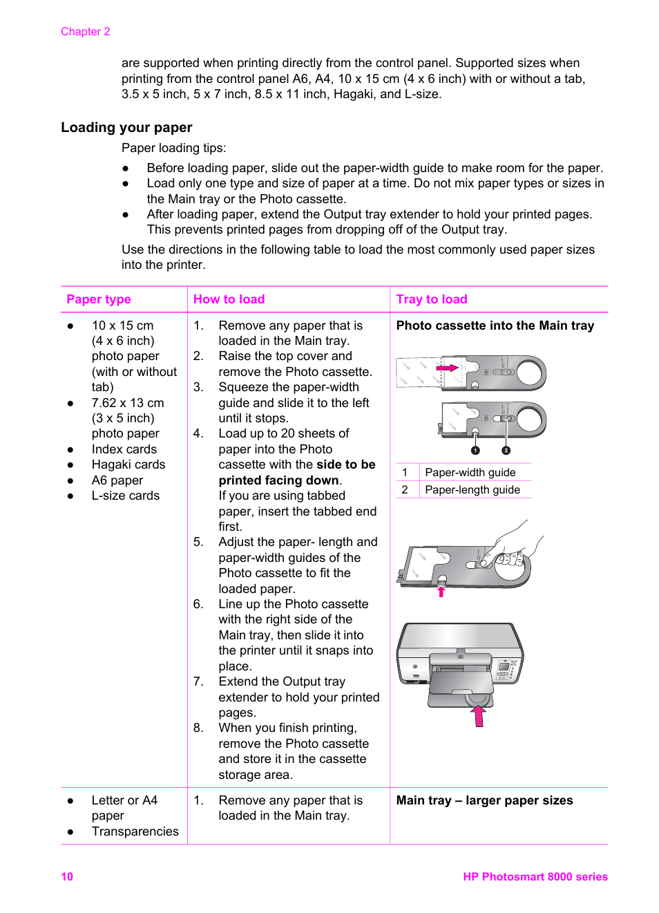 Loading your paper | HP Photosmart 8050xi Printer User Manual | Page 13 / 67