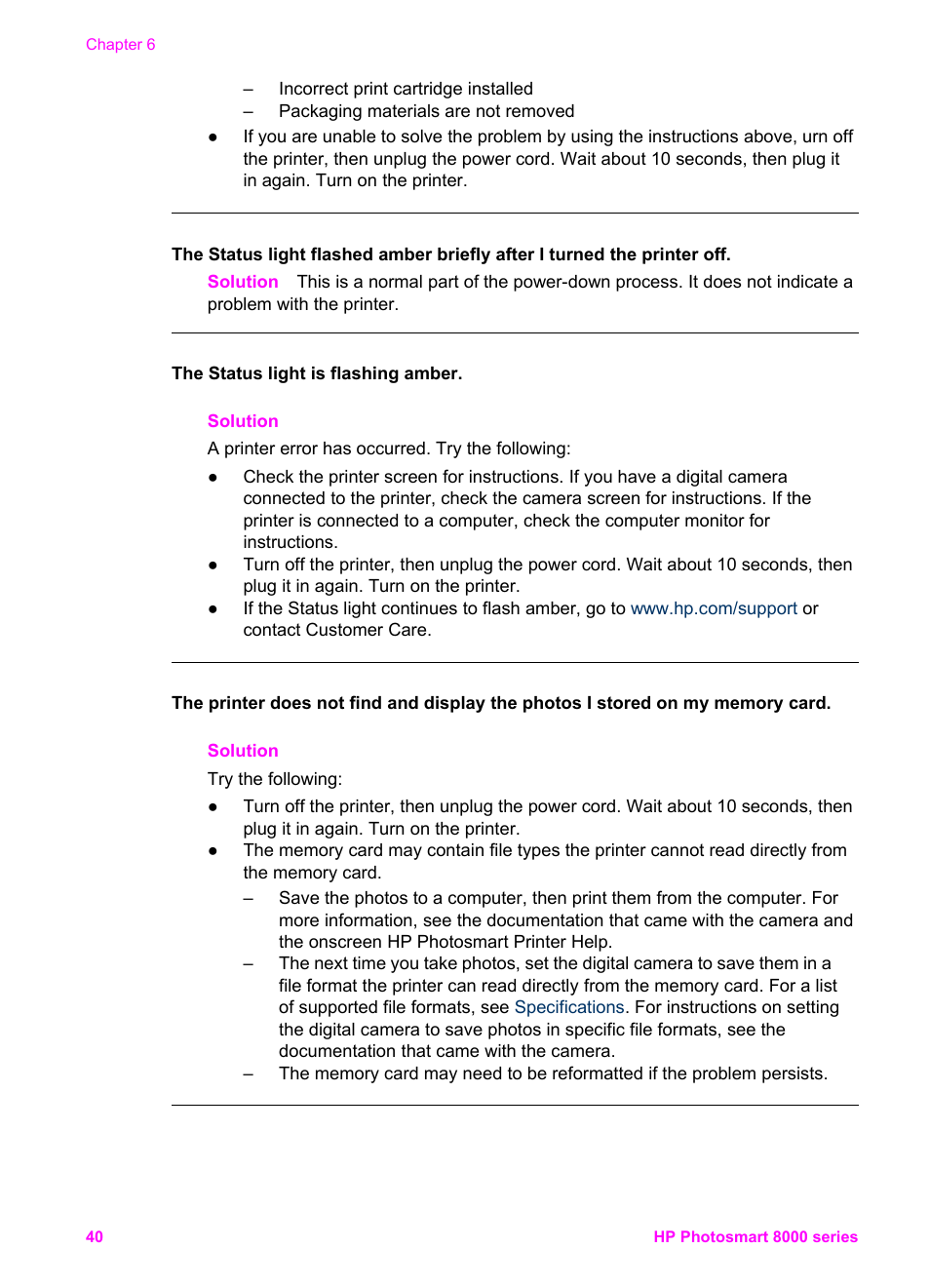 HP Photosmart 8050xi Printer User Manual | Page 43 / 67