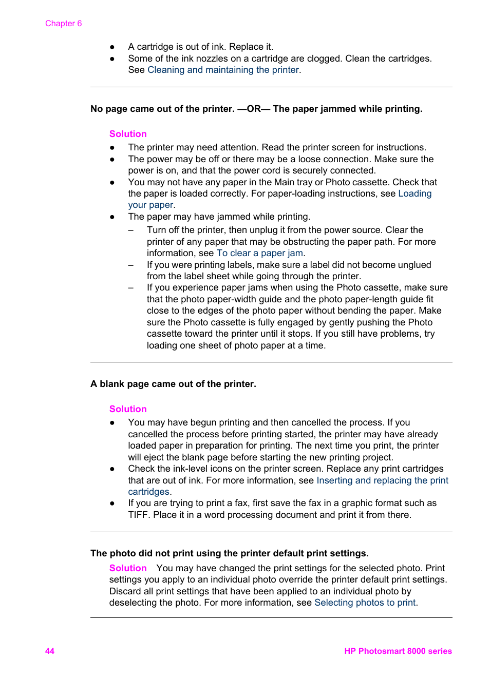 HP Photosmart 8050xi Printer User Manual | Page 47 / 67