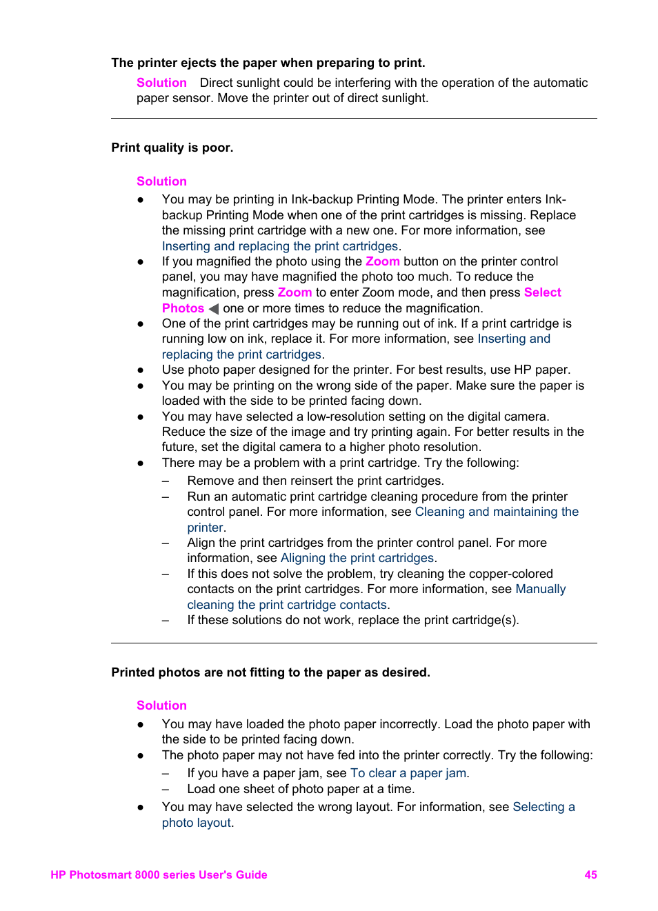 HP Photosmart 8050xi Printer User Manual | Page 48 / 67