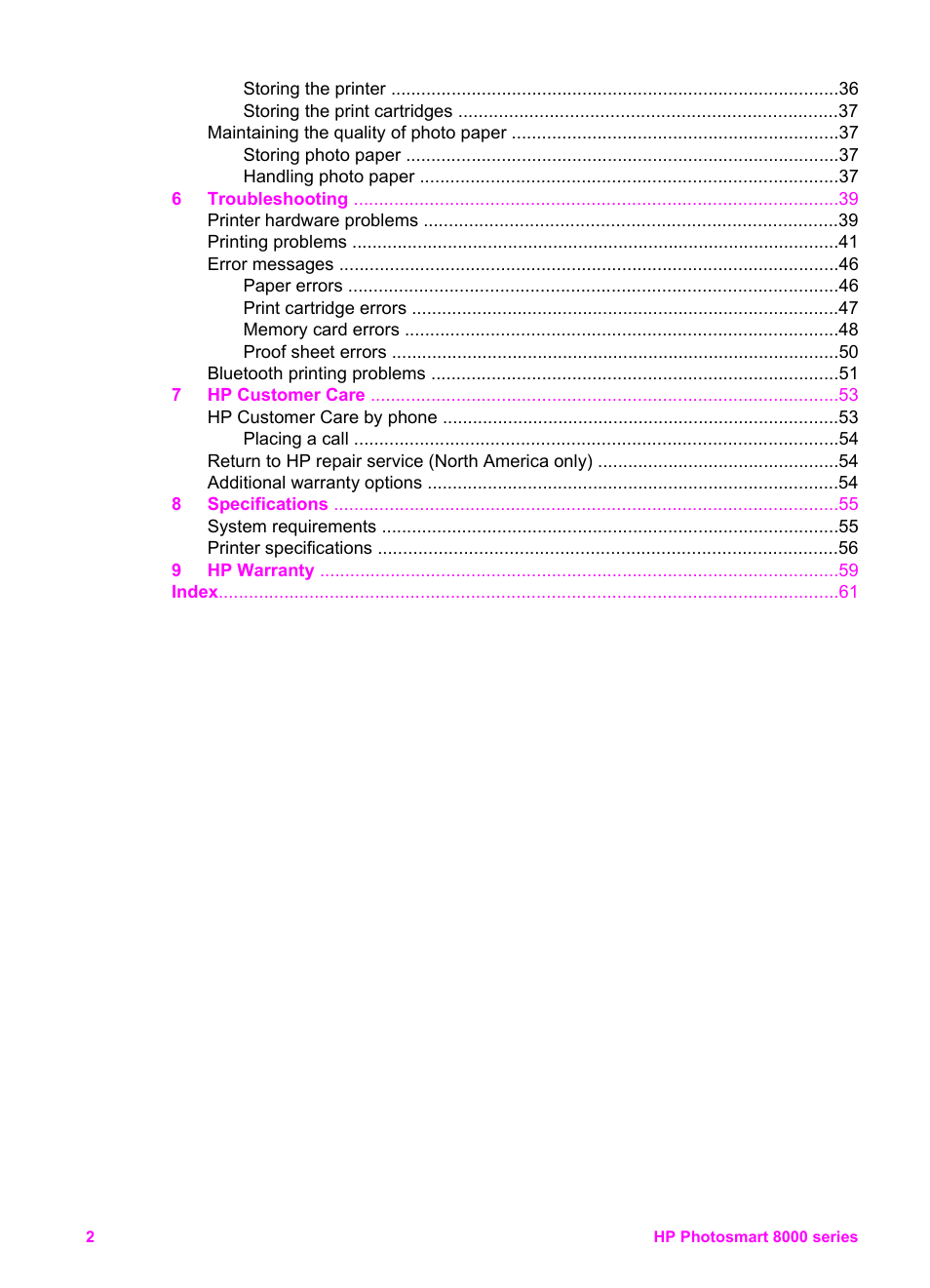 HP Photosmart 8050xi Printer User Manual | Page 5 / 67