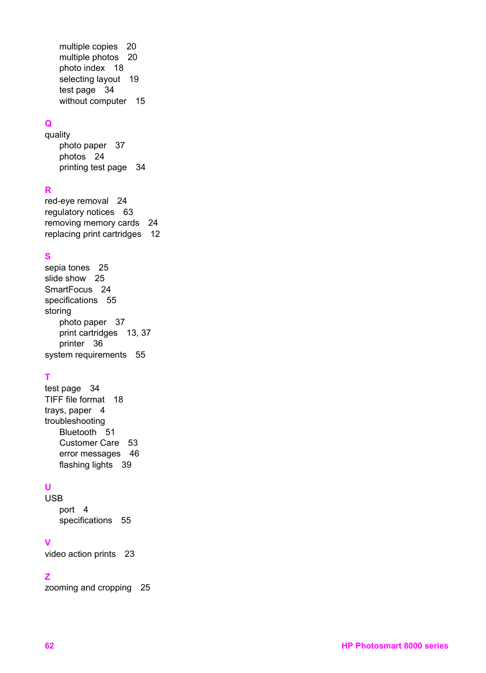 HP Photosmart 8050xi Printer User Manual | Page 65 / 67