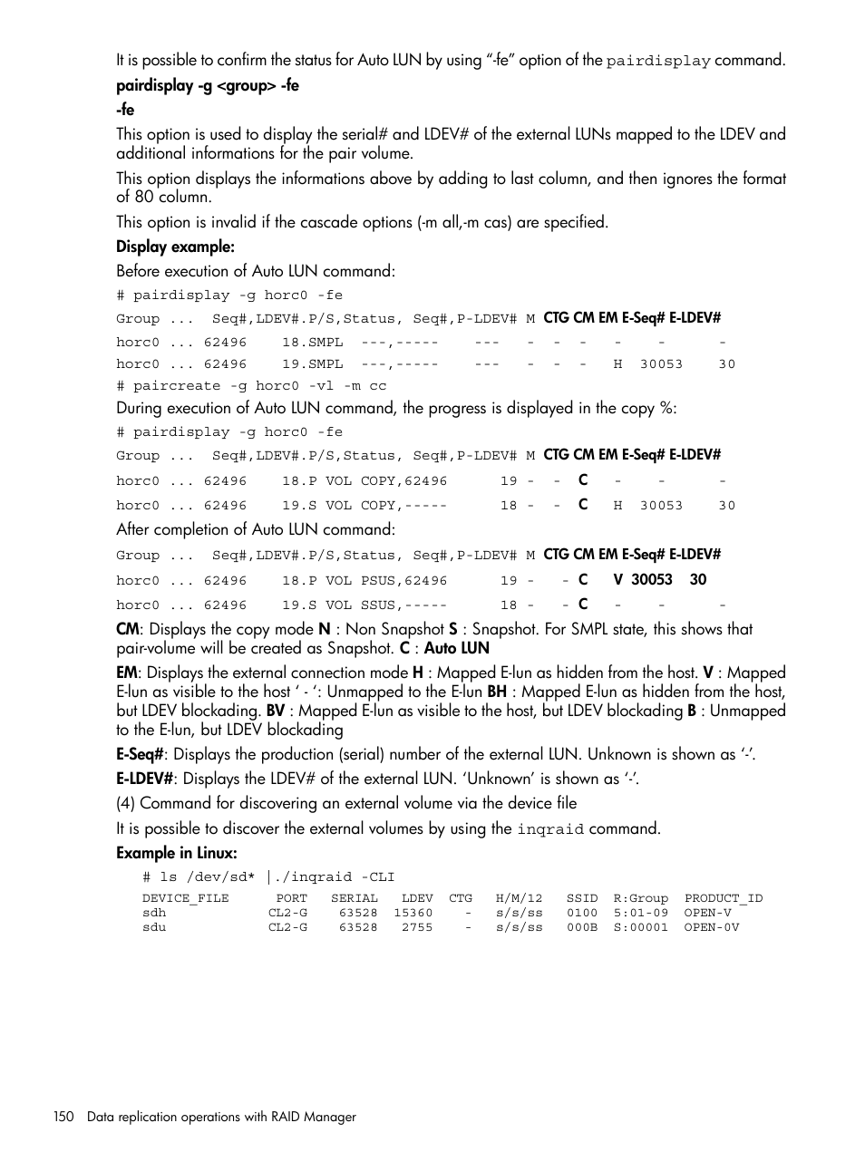 HP XP RAID Manager Software User Manual | Page 150 / 274